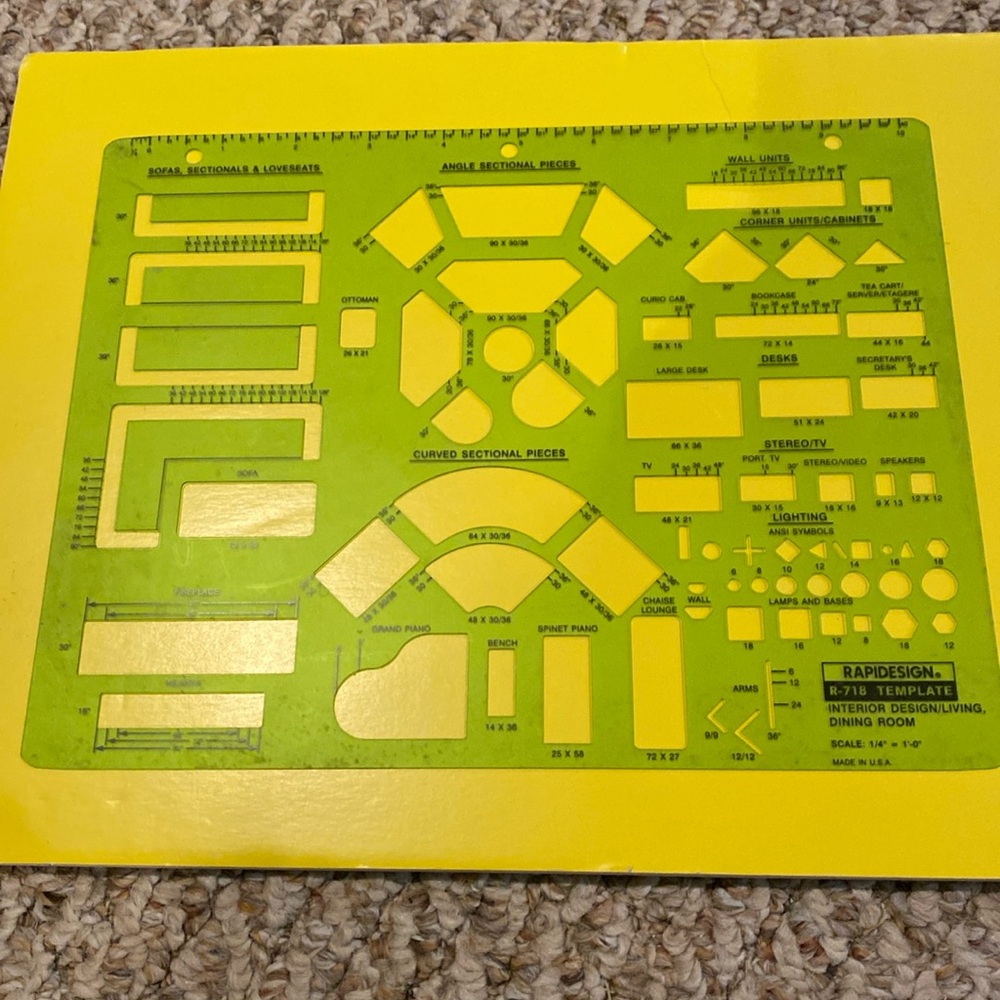 NIP Berol Rapiddesign #R-718 Interior Design/Living, Dining Room Template